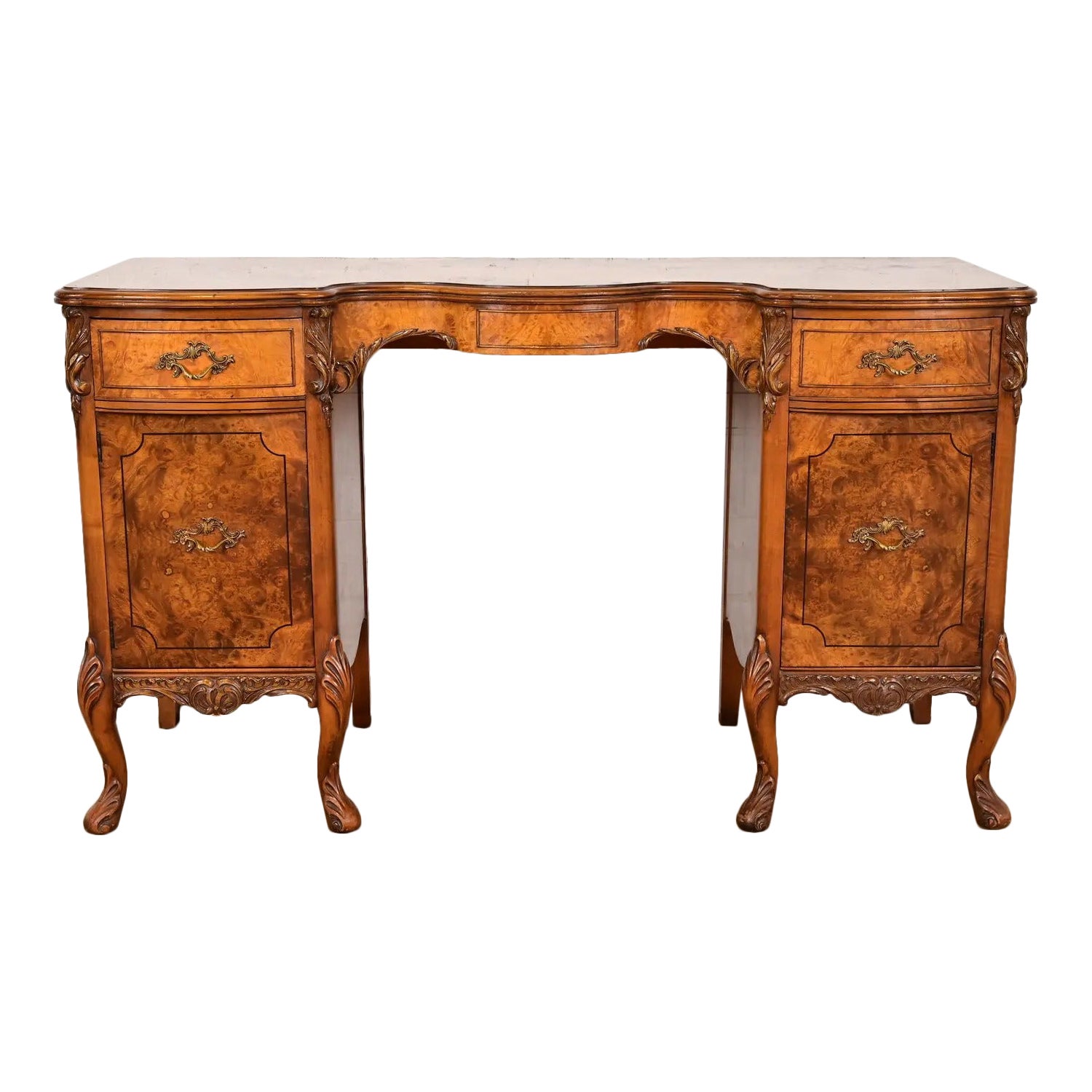 Vanità in legno di radica Luigi XV di Romweber, CIRCA 1920