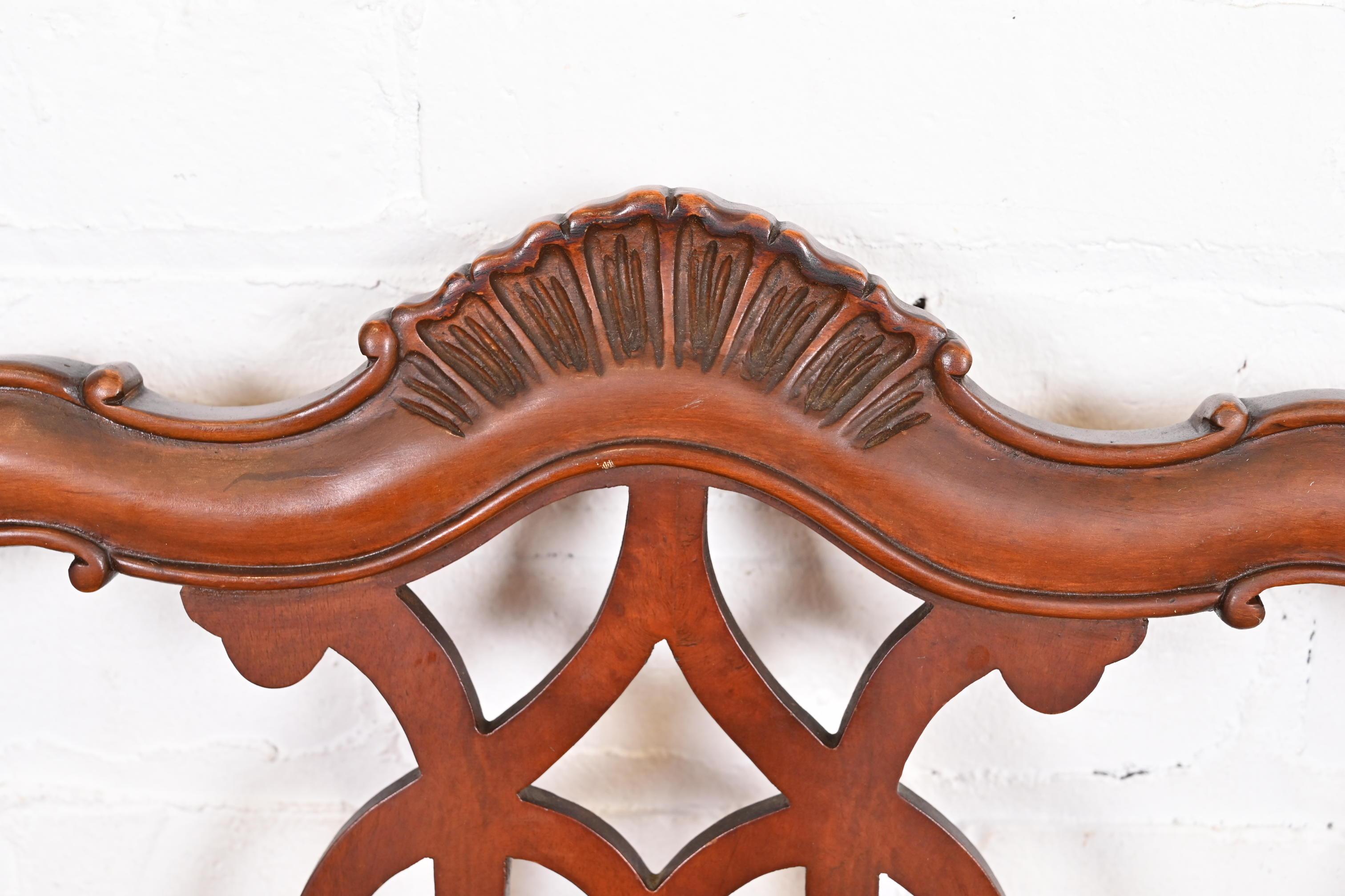 Romweber French Provincial Louis XV Carved Burl Wood Dining Chairs, Set of Six For Sale 3