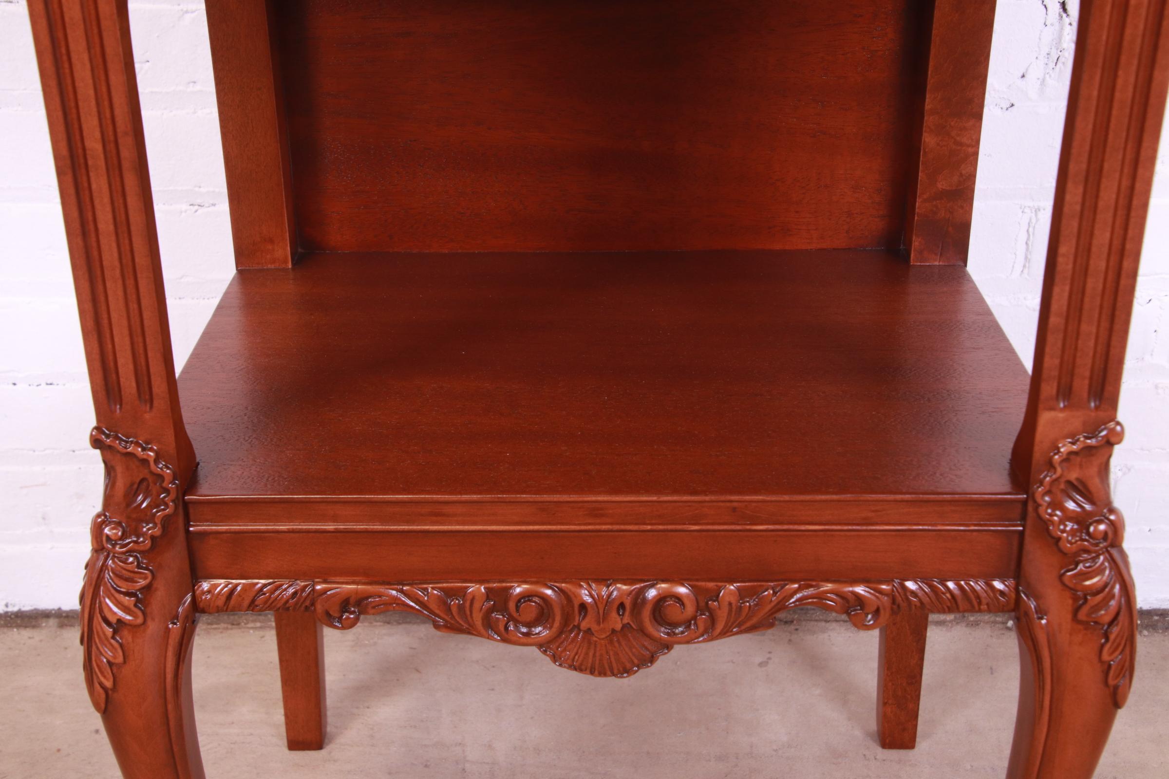 Romweber French Provincial Louis XV Carved Mahogany Nightstand, Newly Refinished 3
