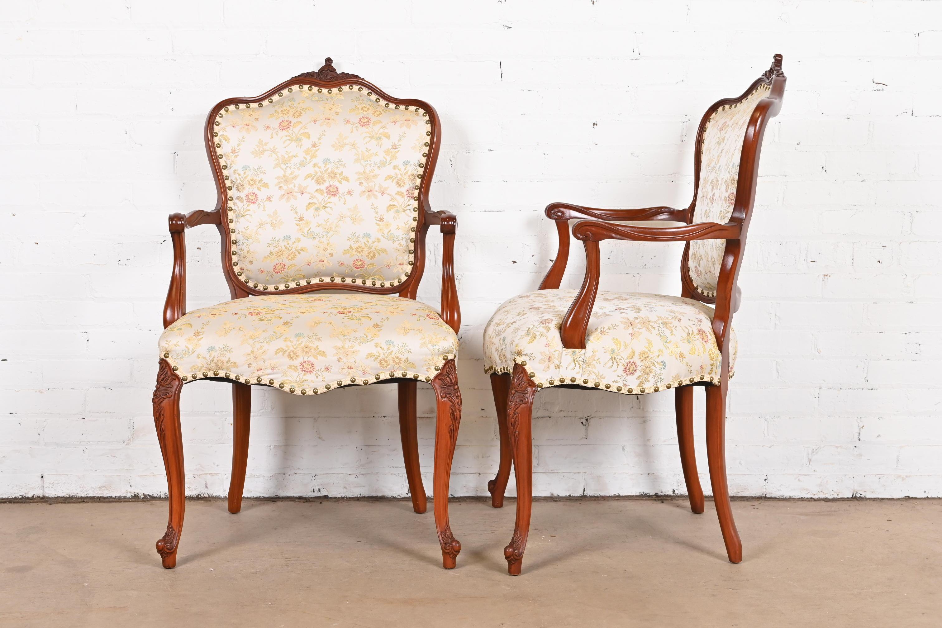 Romweber French Provincial Louis XV Carved Rosewood Dining Chairs, Set of Six 7