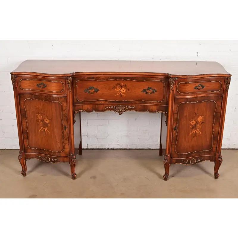 American Romweber French Provincial Louis XV Carved Rosewood Sideboard, Circa 1920s For Sale