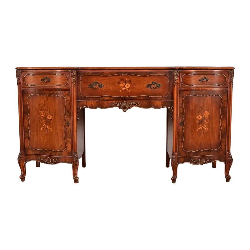 Romweber French Provincial Louis XV Carved Rosewood Sideboard, Circa 1920s For Sale