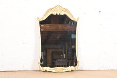 Romweber French Provincial Louis XV Cream Lacquered Wall Mirror, Circa 1960s