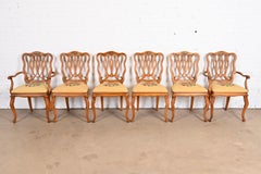 Romweber French Provincial Louis XV Fruitwood Dining Chairs, Set of Six