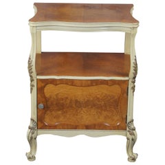 Romweber Table de nuit provinciale française Louis XV Rococo Serpentine Burl End Table