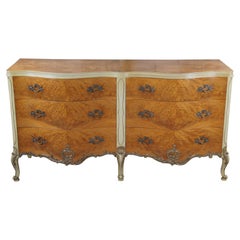 Vintage Romweber French Provincial Louis XV Rococo Serpentine Burled Double Dresser