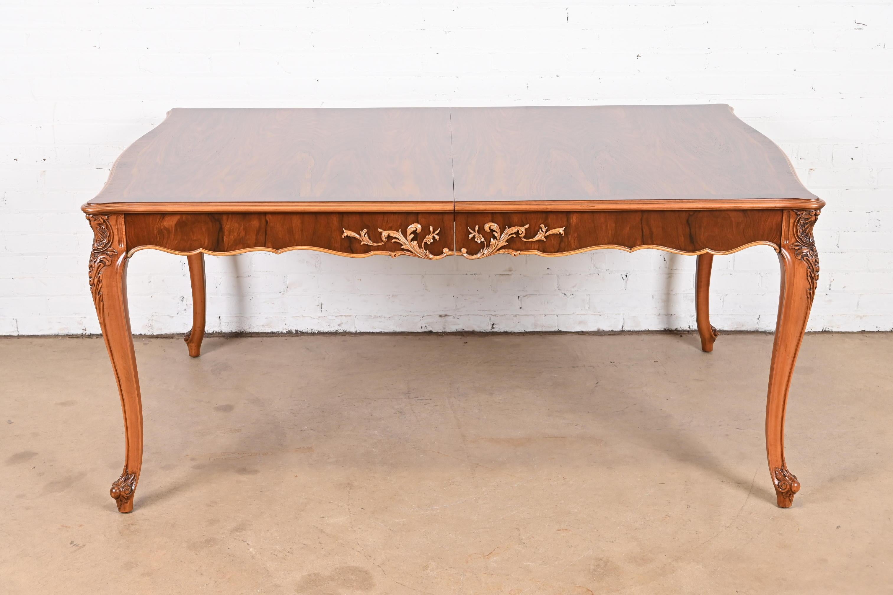 Romweber French Provincial Louis XV Rosewood Dining Table, Newly Refinished 6