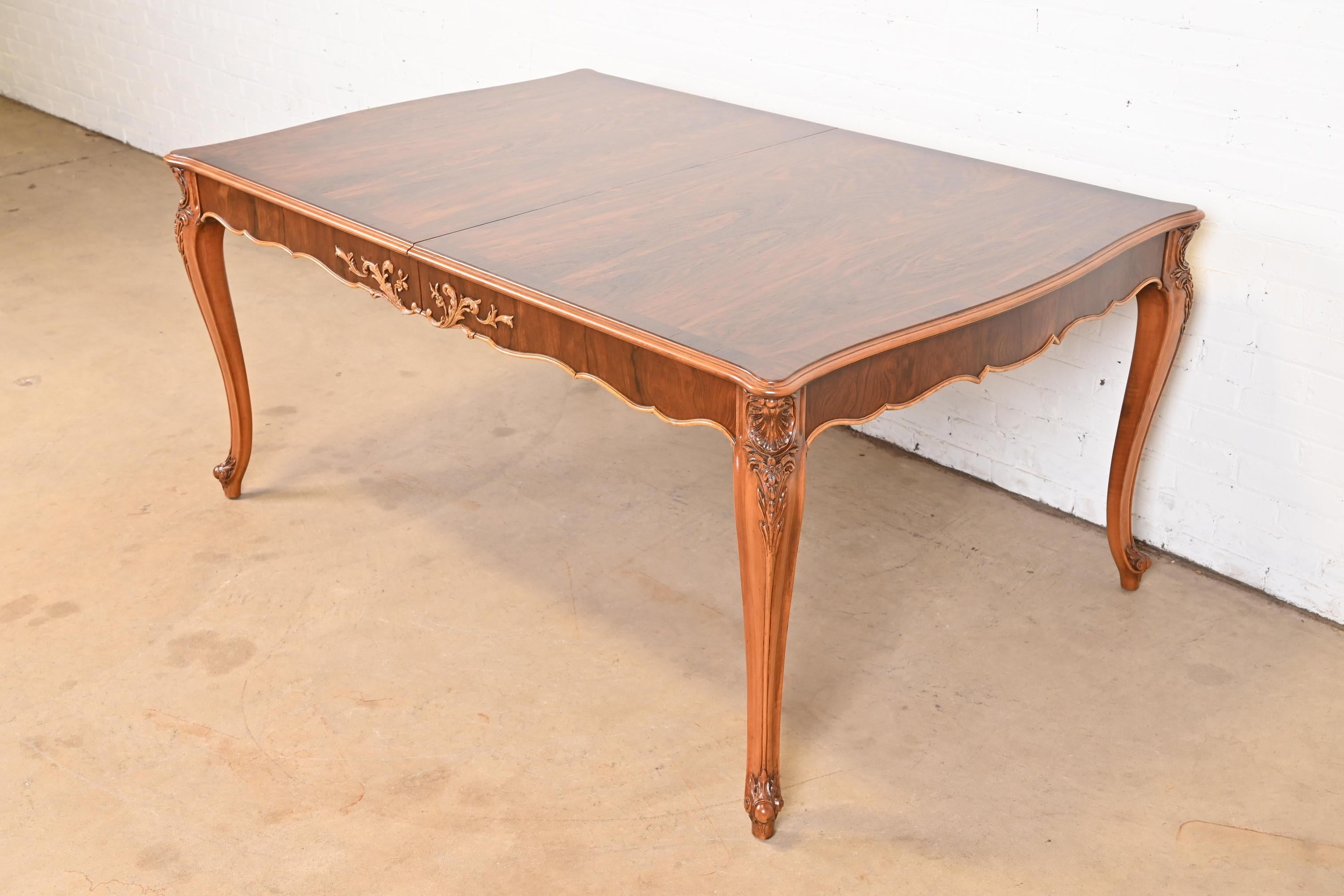 Romweber French Provincial Louis XV Rosewood Dining Table, Newly Refinished 7