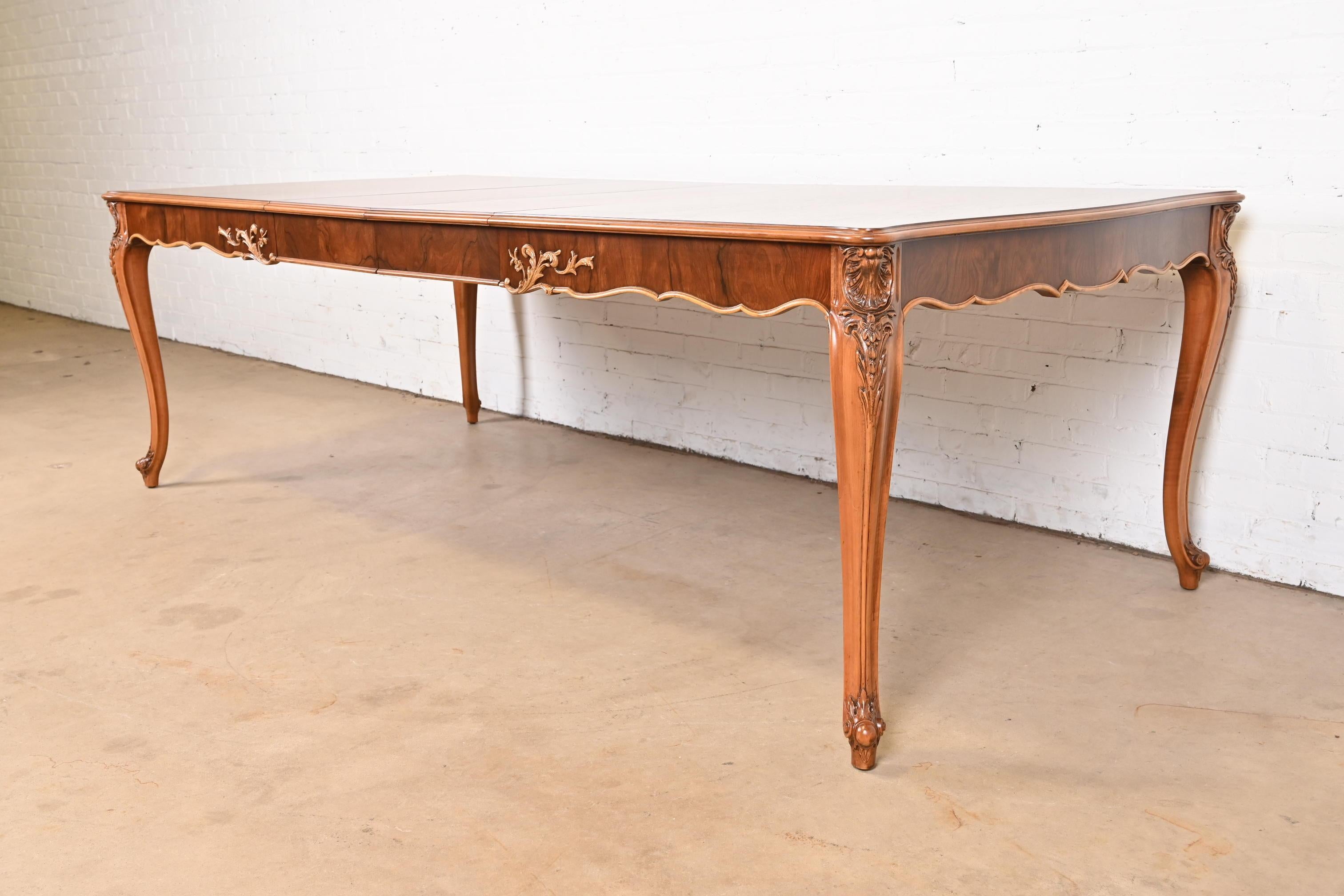 American Romweber French Provincial Louis XV Rosewood Dining Table, Newly Refinished