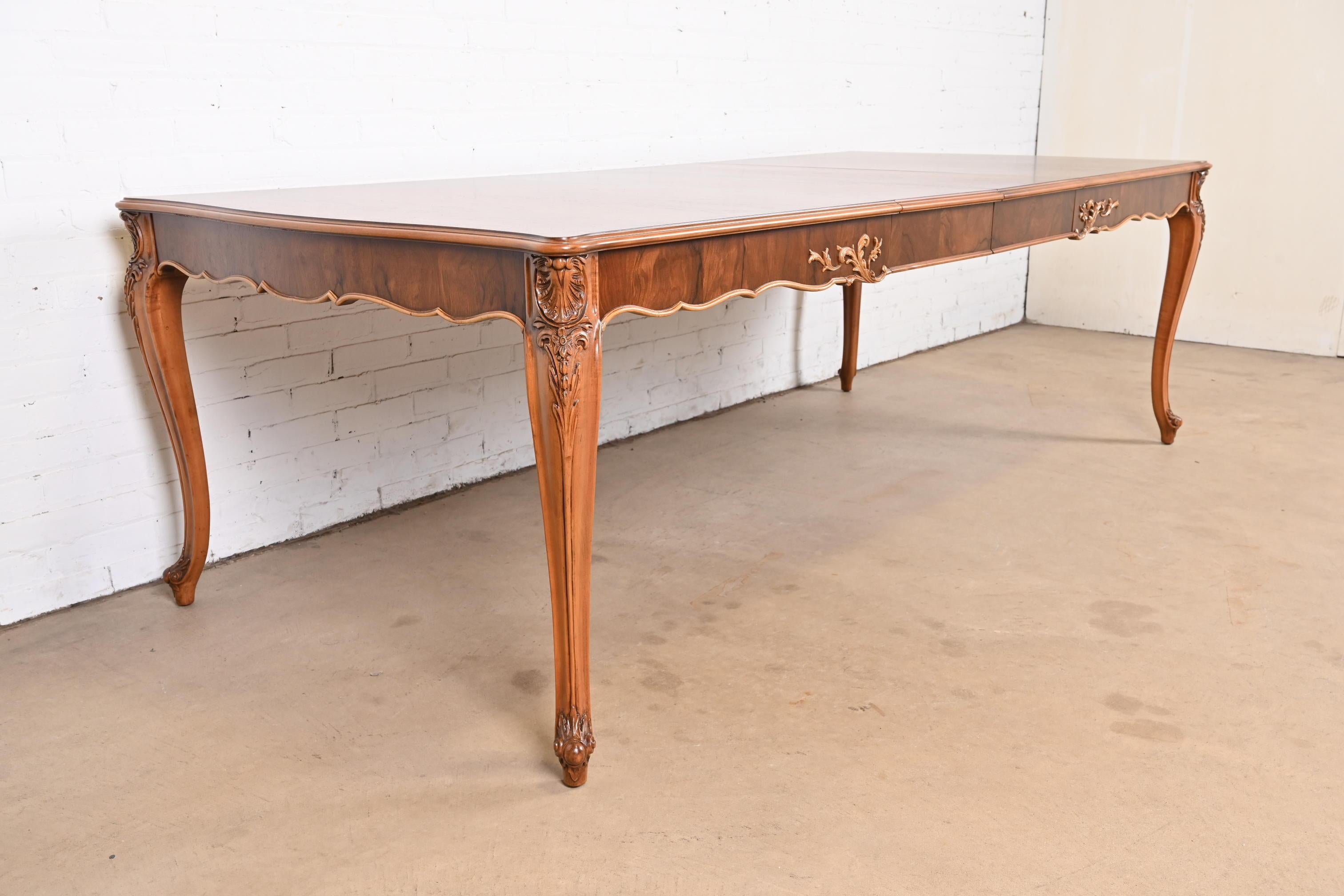 Romweber French Provincial Louis XV Rosewood Dining Table, Newly Refinished 2