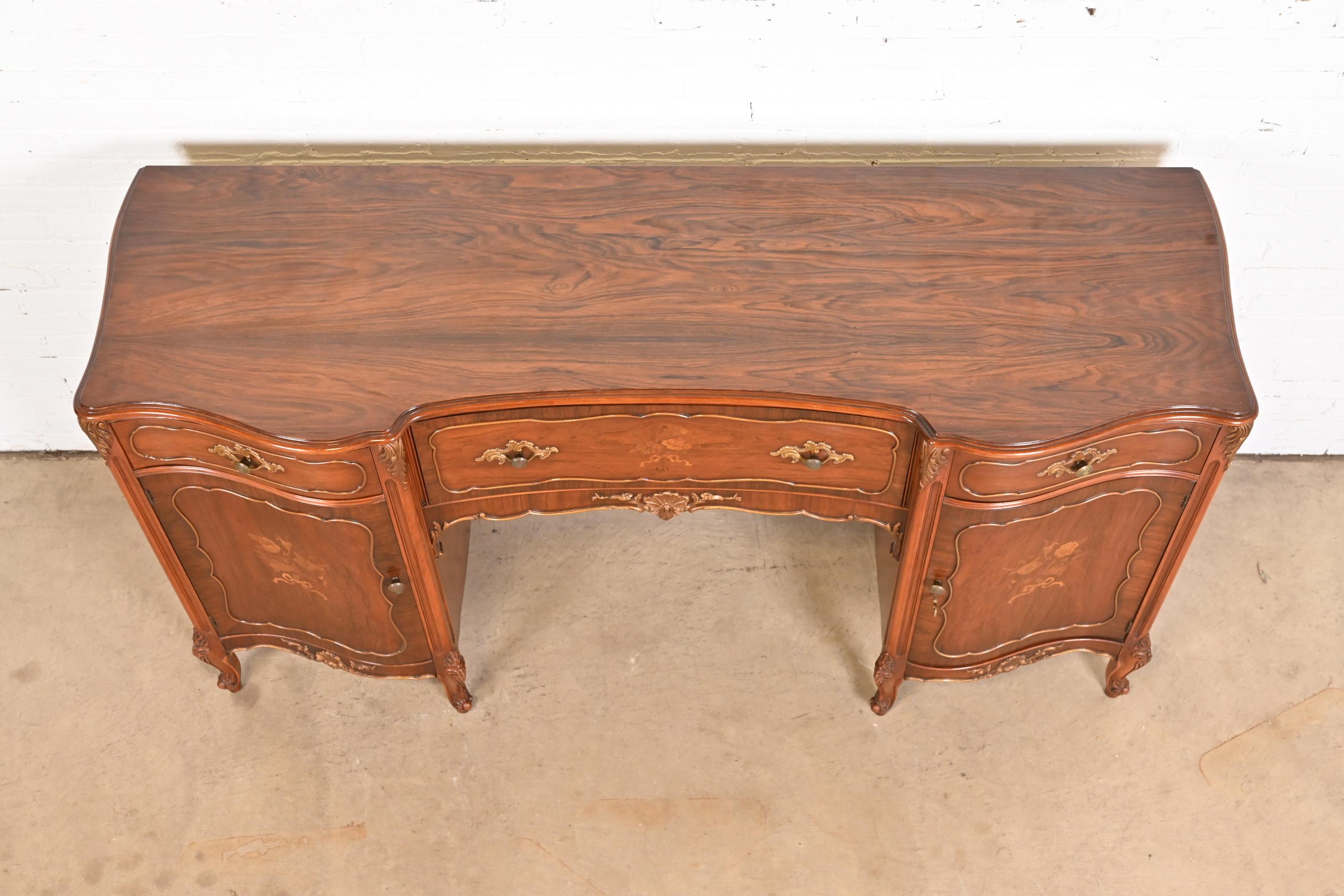 Romweber French Provincial Louis XV Rosewood Sideboard Credenza, Circa 1920s 7