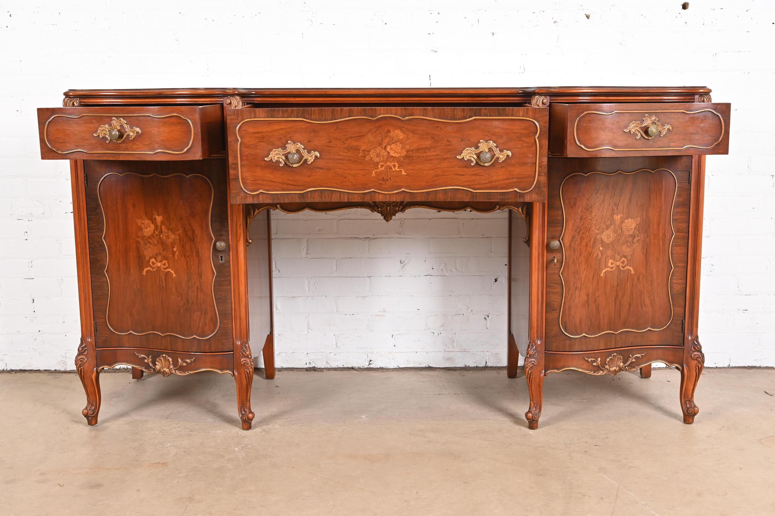 Romweber French Provincial Louis XV Rosewood Sideboard Credenza, Circa 1920s 1