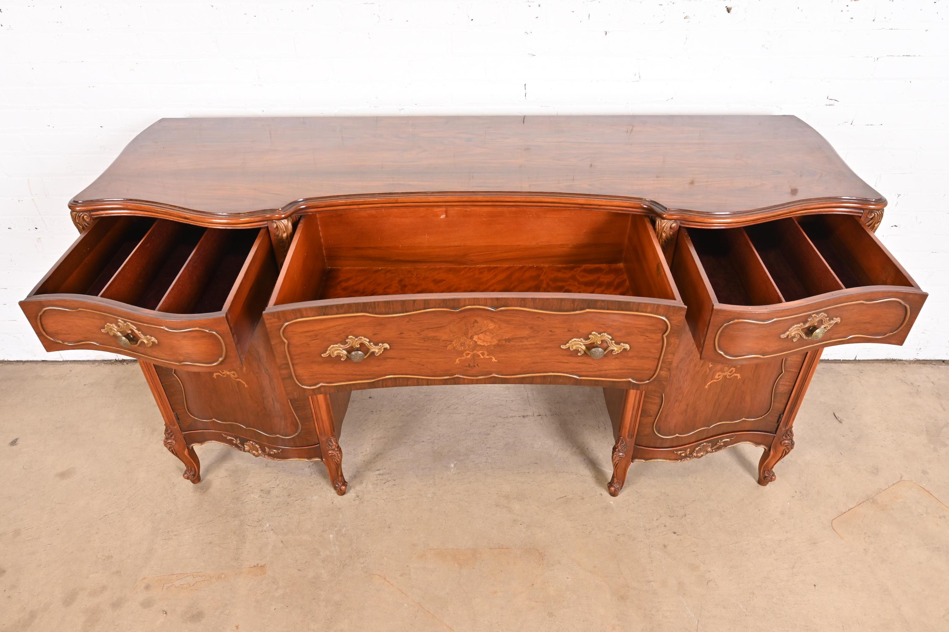 Romweber French Provincial Louis XV Rosewood Sideboard Credenza, Circa 1920s 3