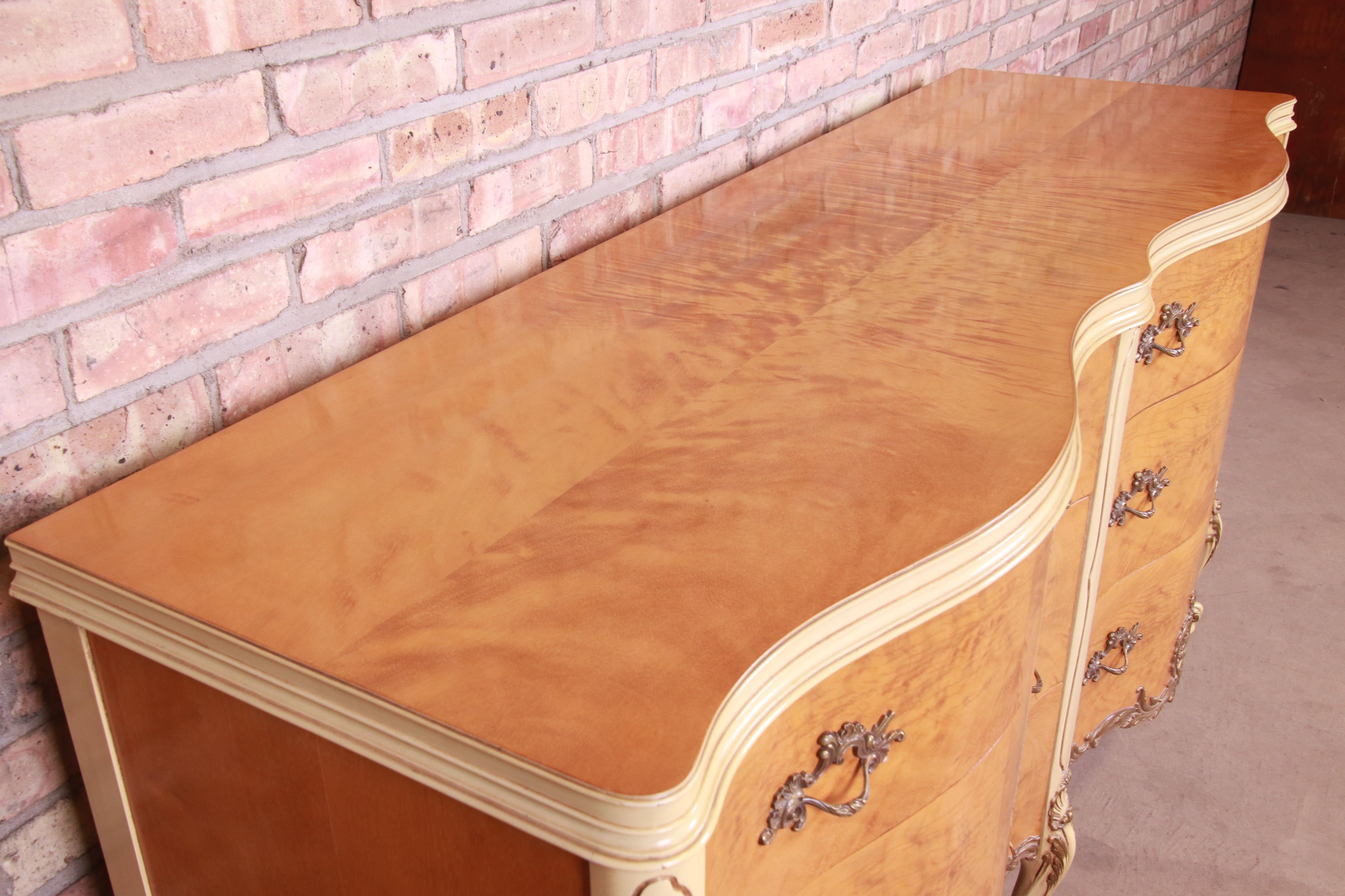 Romweber French Rococo Louis XV Burl Wood Dresser or Credenza, Circa 1930s 6