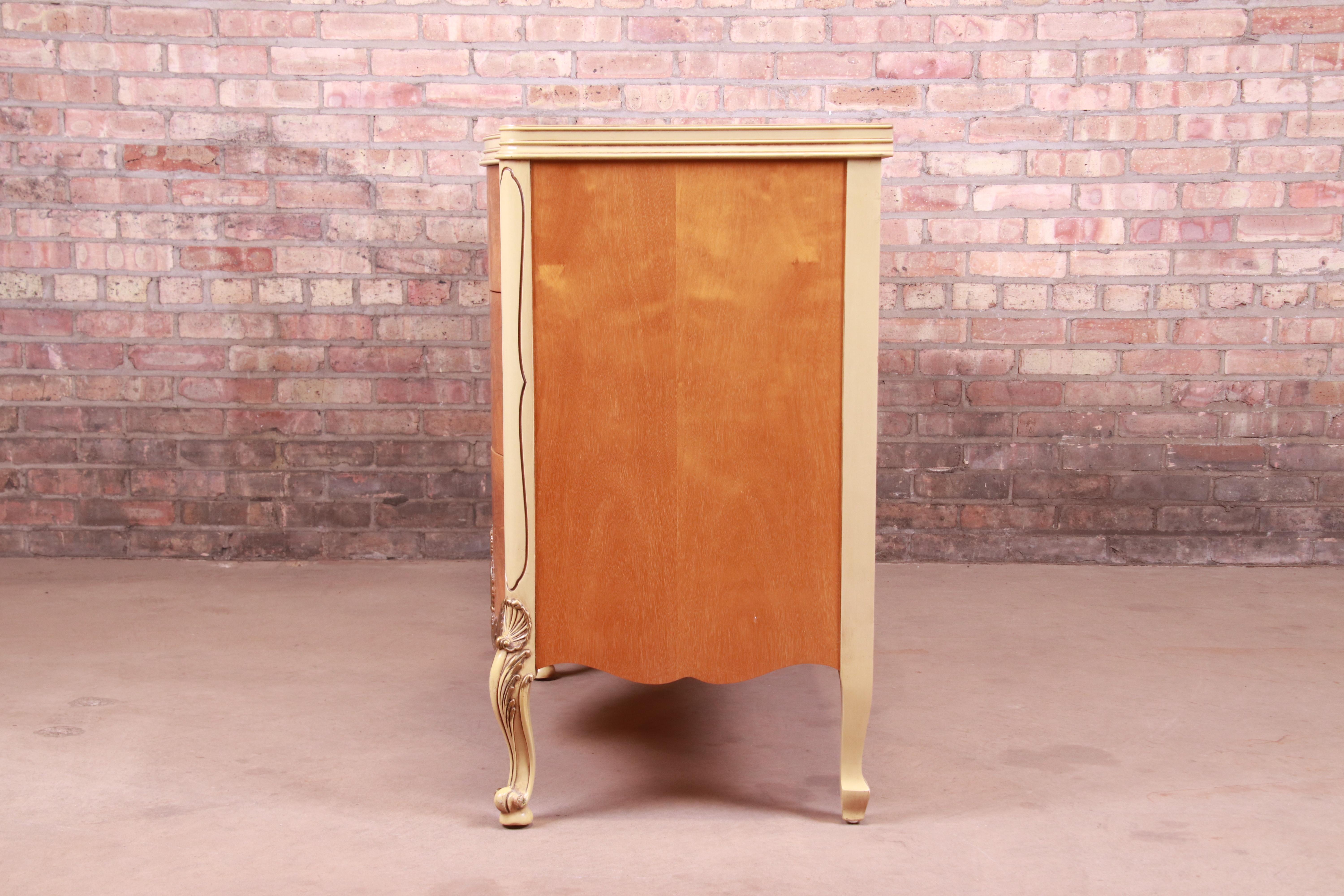 Romweber French Rococo Louis XV Burl Wood Dresser or Credenza, Circa 1930s 8