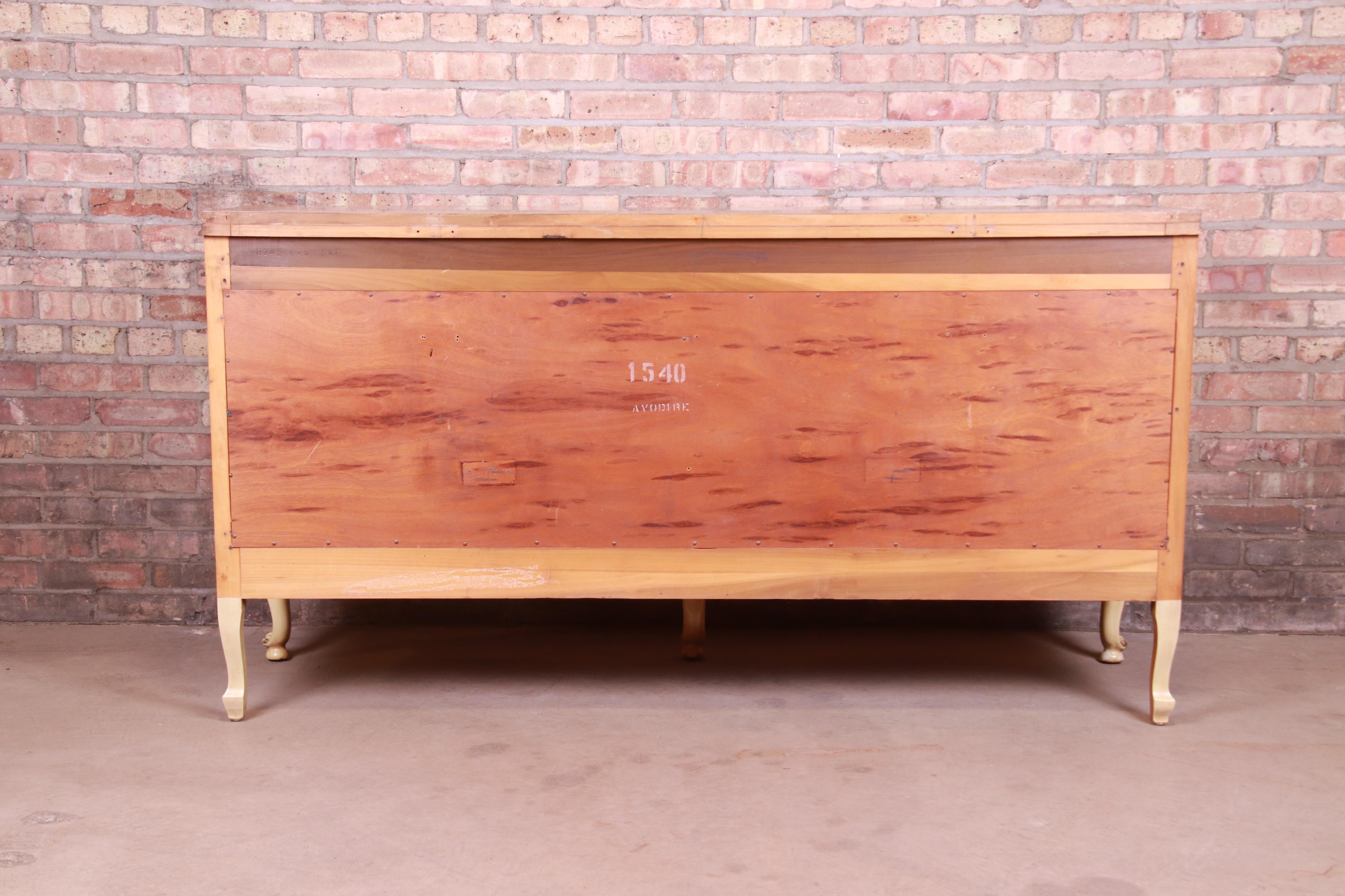 Romweber French Rococo Louis XV Burl Wood Dresser or Credenza, Circa 1930s 10