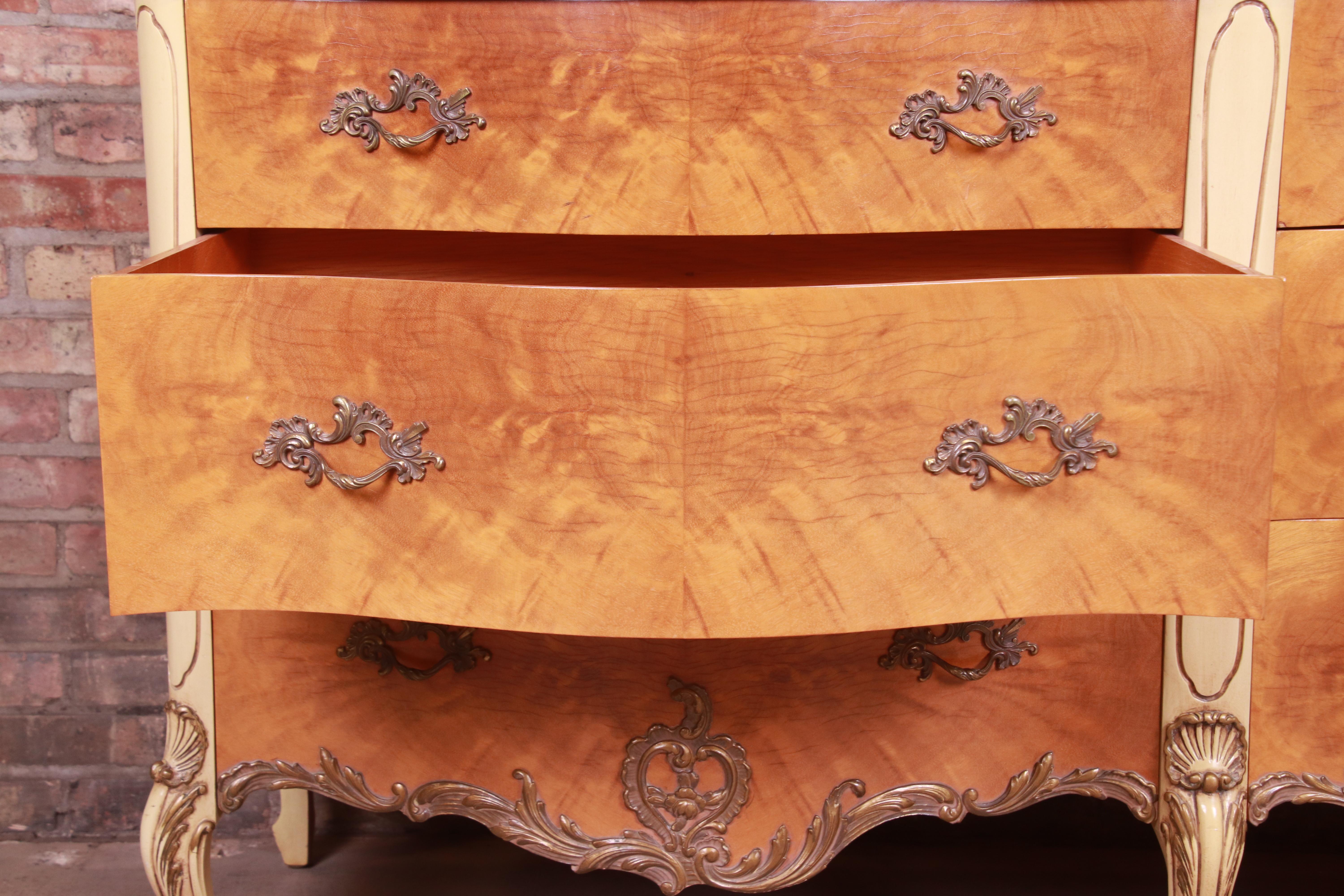 Romweber French Rococo Louis XV Burl Wood Dresser or Credenza, Circa 1930s 2