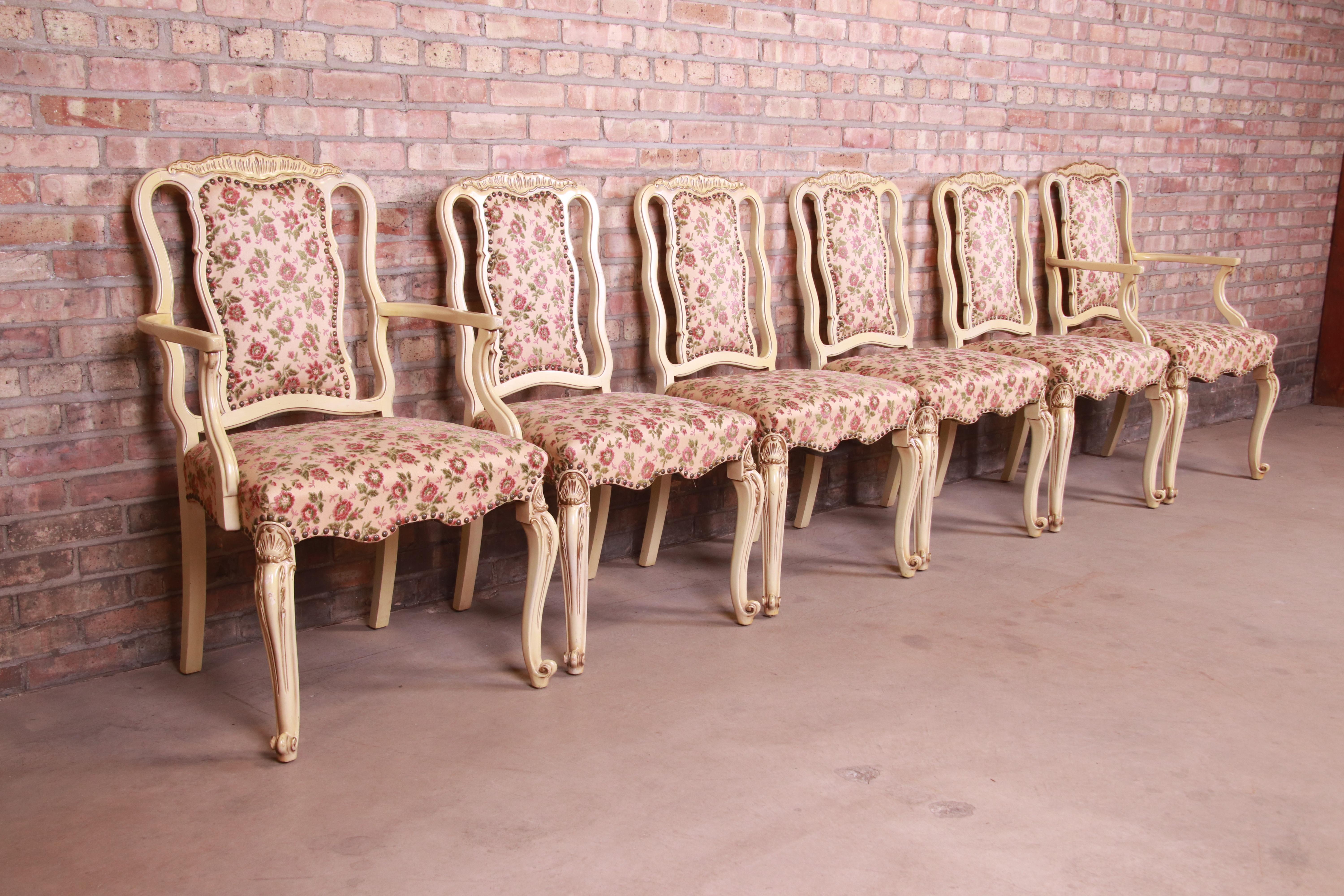 American Romweber French Rococo Louis XV Dining Chairs, Set of Six