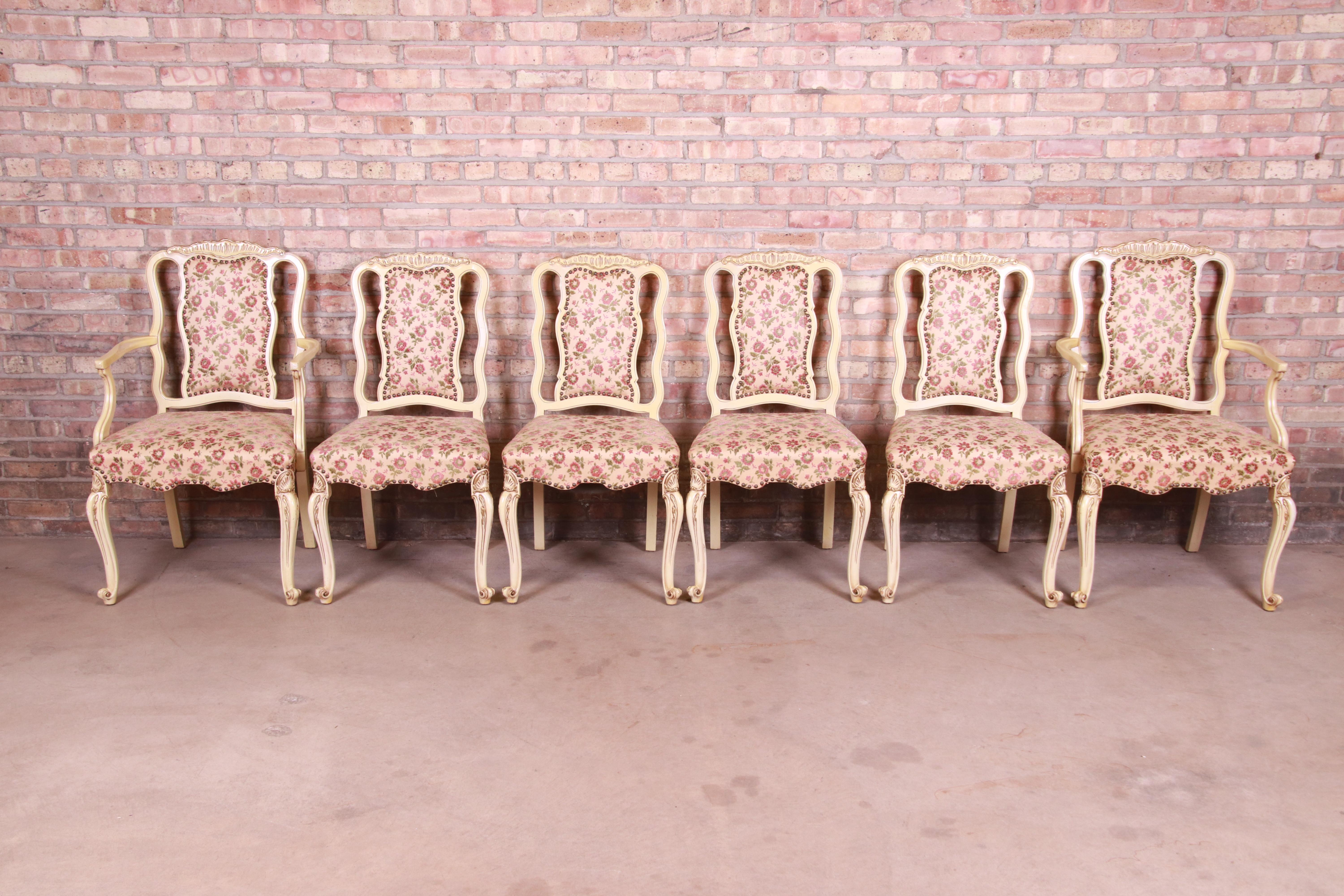 Romweber French Rococo Louis XV Dining Chairs, Set of Six In Good Condition In South Bend, IN