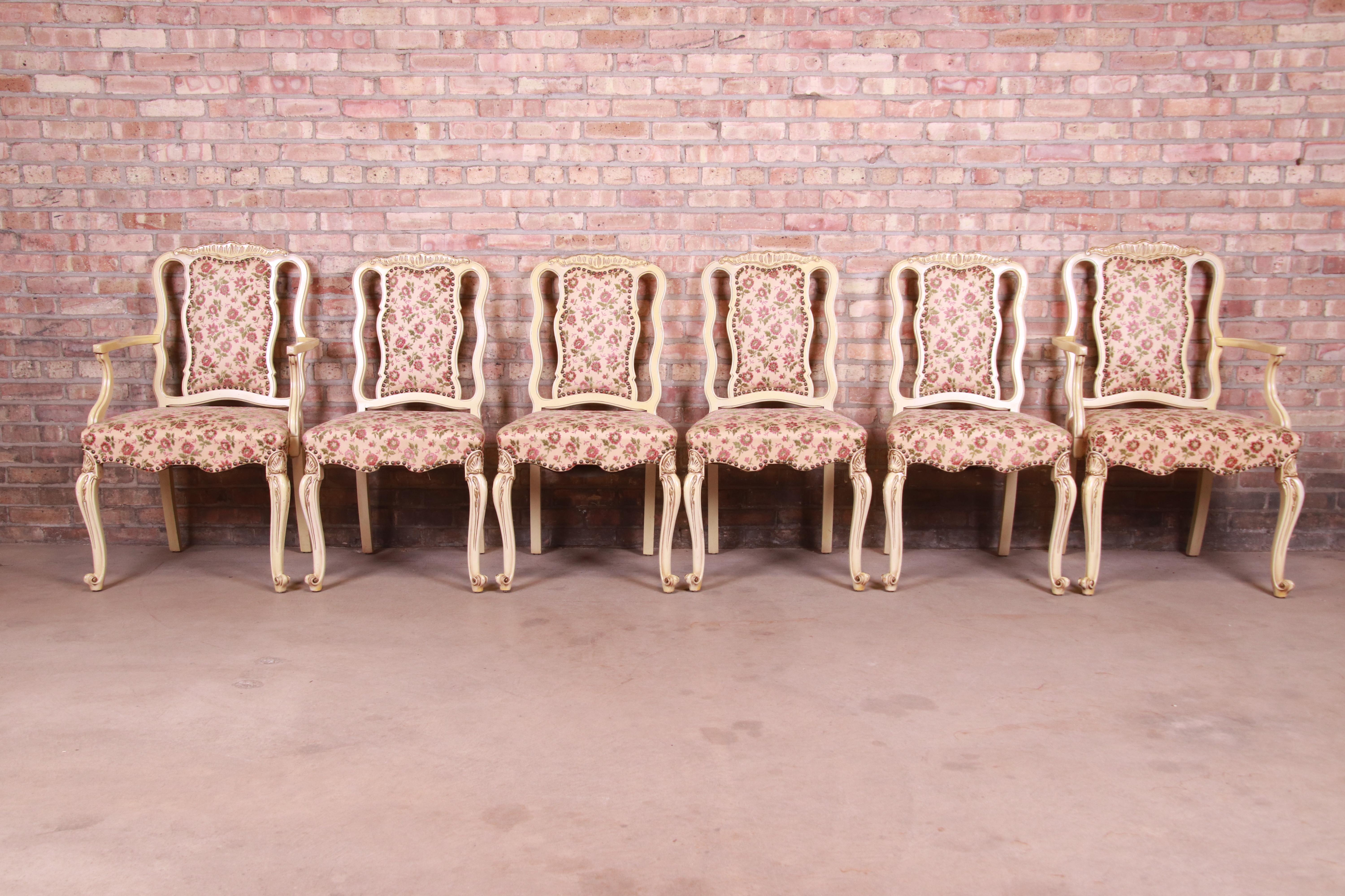 20th Century Romweber French Rococo Louis XV Dining Chairs, Set of Six