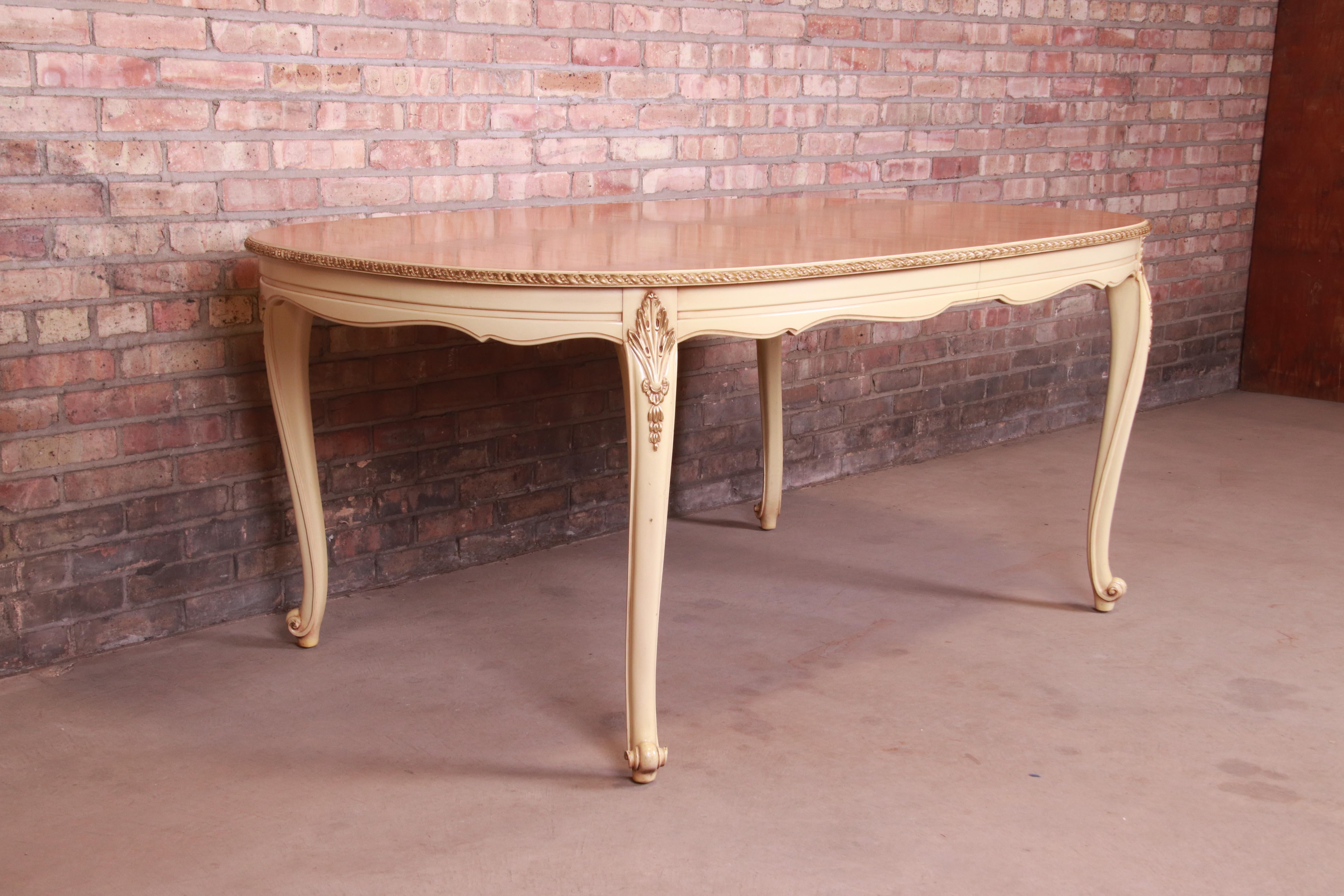 American Romweber French Rococo Louis XV Extension Dining Table, Circa 1930s