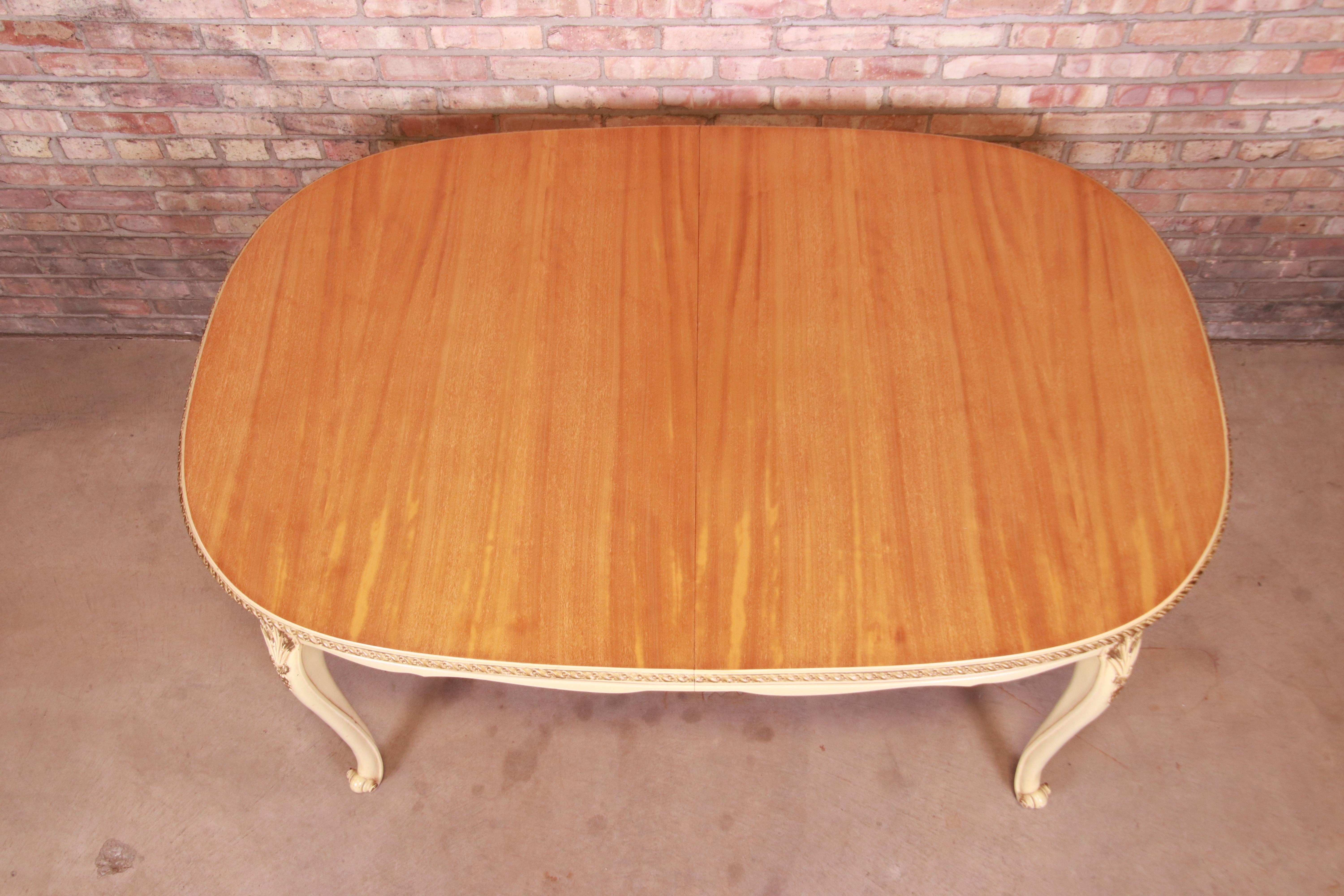 Wood Romweber French Rococo Louis XV Extension Dining Table, Circa 1930s