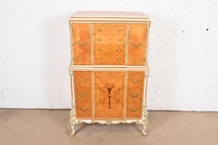 Romweber French Rococo Louis XV Satinwood Inlaid Marquetry Gentlemen's Chest
