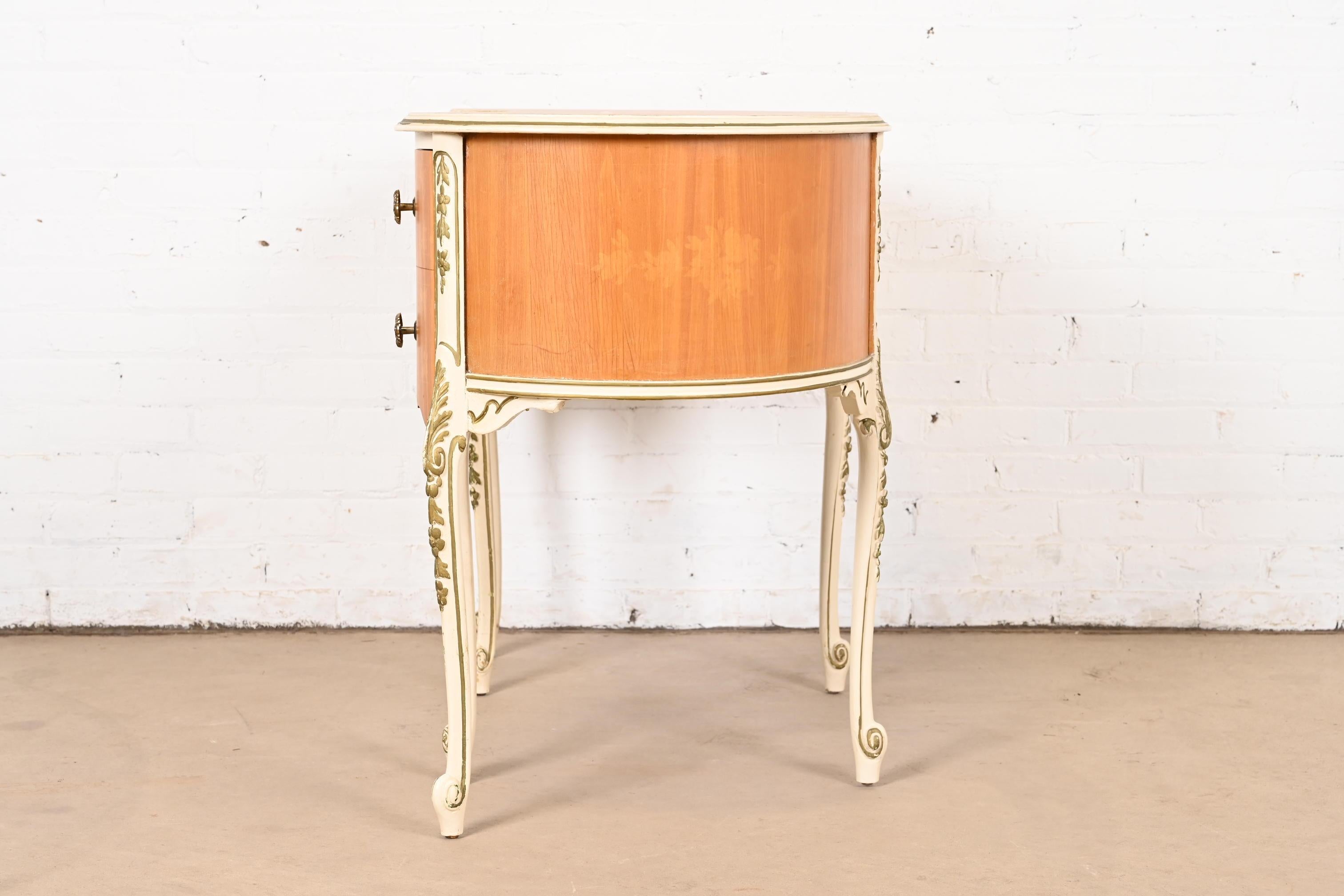 Romweber French Rococo Louis XV Satinwood Parcel Painted Kidney-Shaped Vanity 6