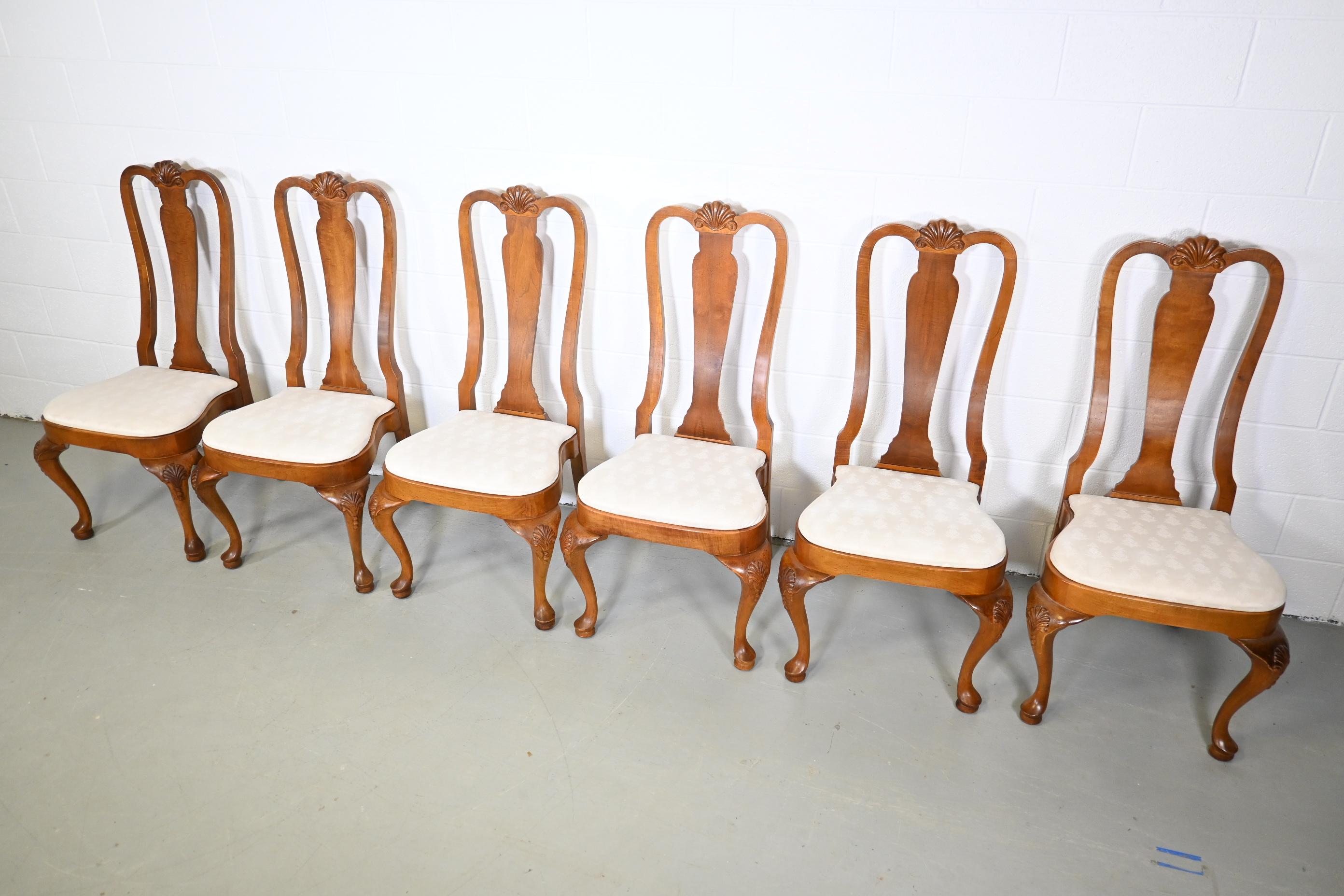 Romweber Furniture French Queen Anne Style Dining Chairs, Set of 6 In Good Condition In Morgan, UT