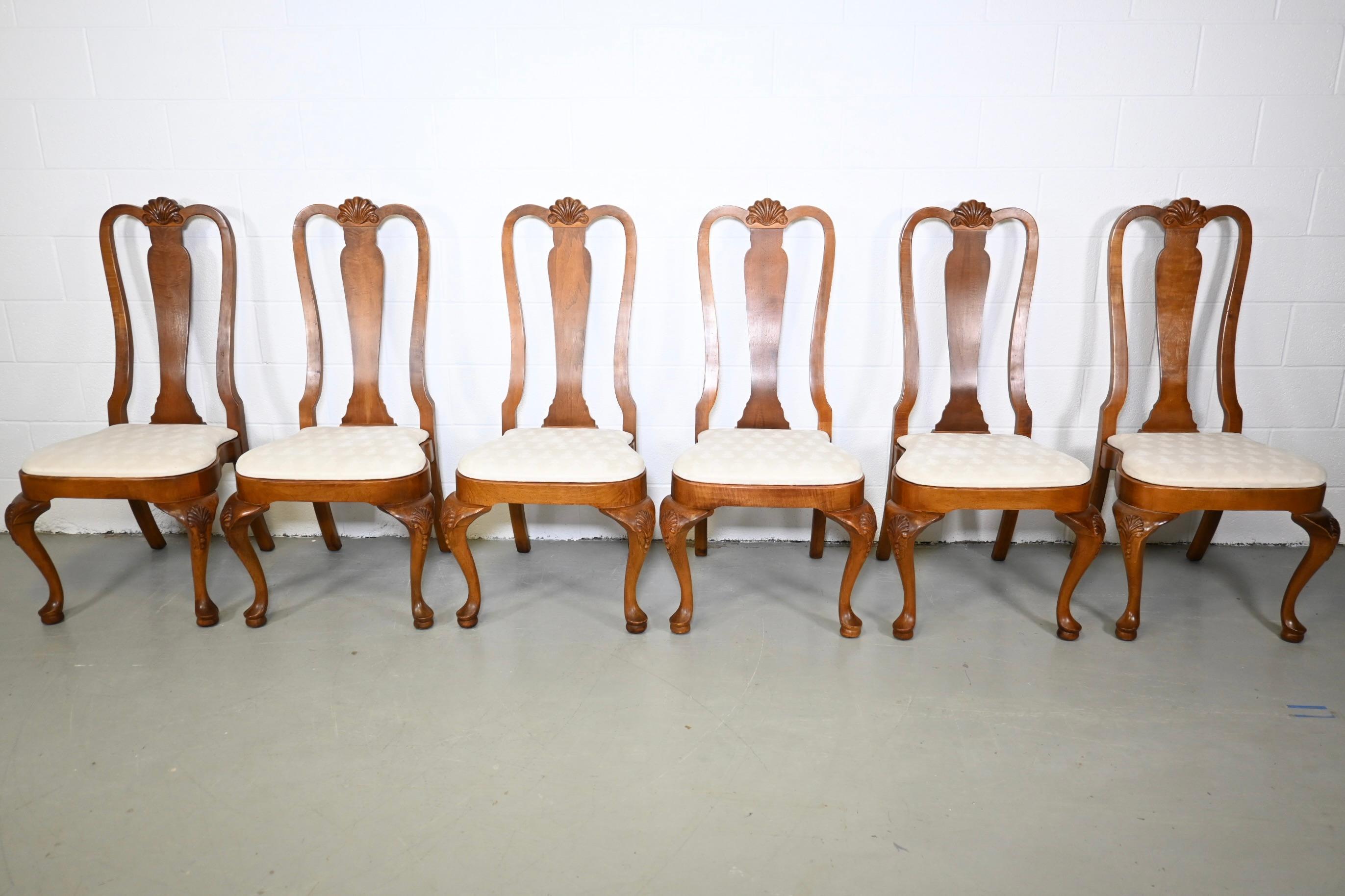 Late 20th Century Romweber Furniture French Queen Anne Style Dining Chairs, Set of 6