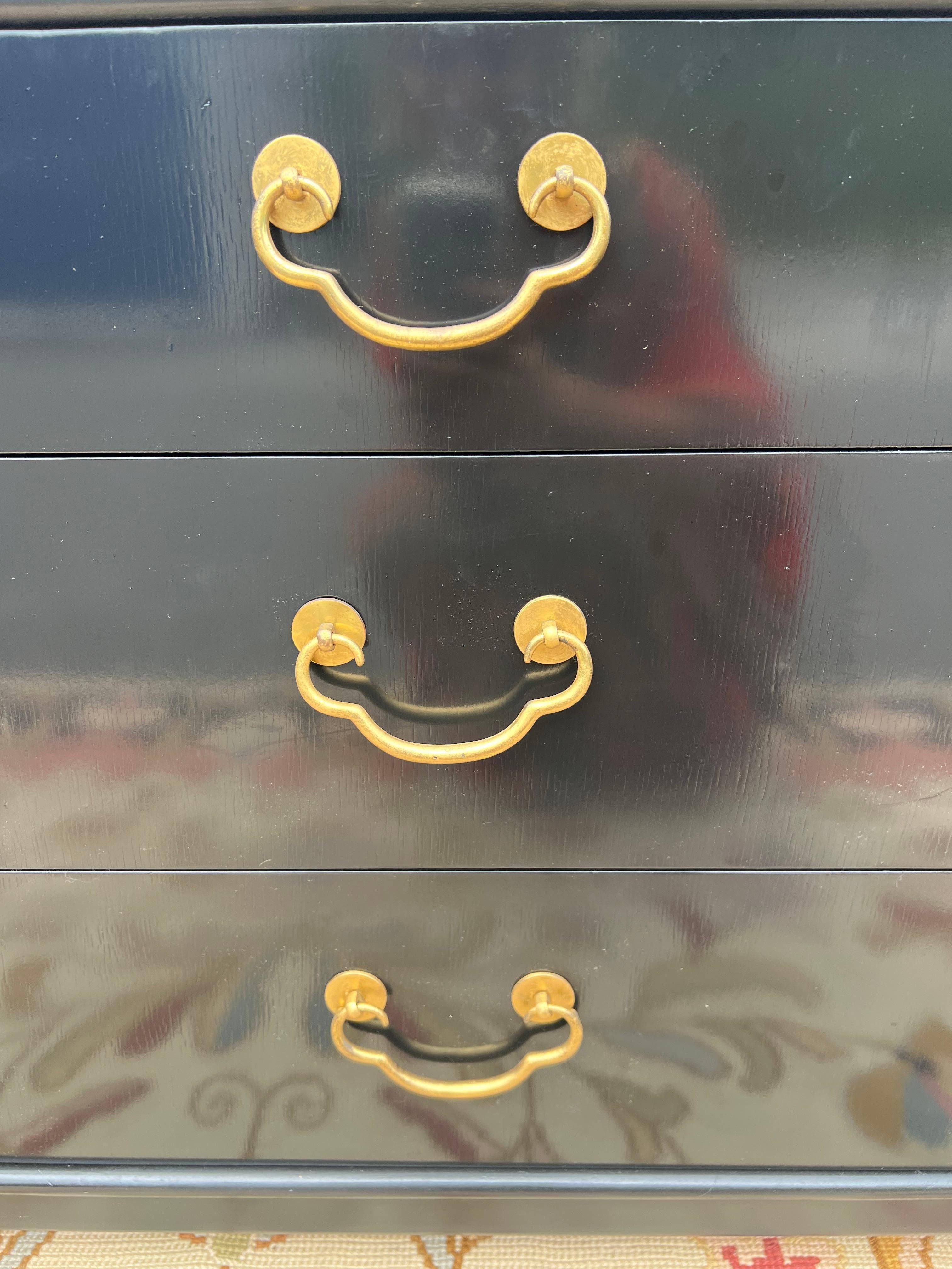 Romweber Hollywood Regency Chinoiserie Credenza laccata nera, rifinita in vendita 7