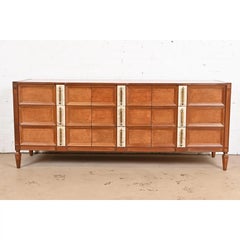 Romweber Hollywood Regency-Kommode aus Wurzelholz, Mid-Century Hollywood Regency, neu lackiert