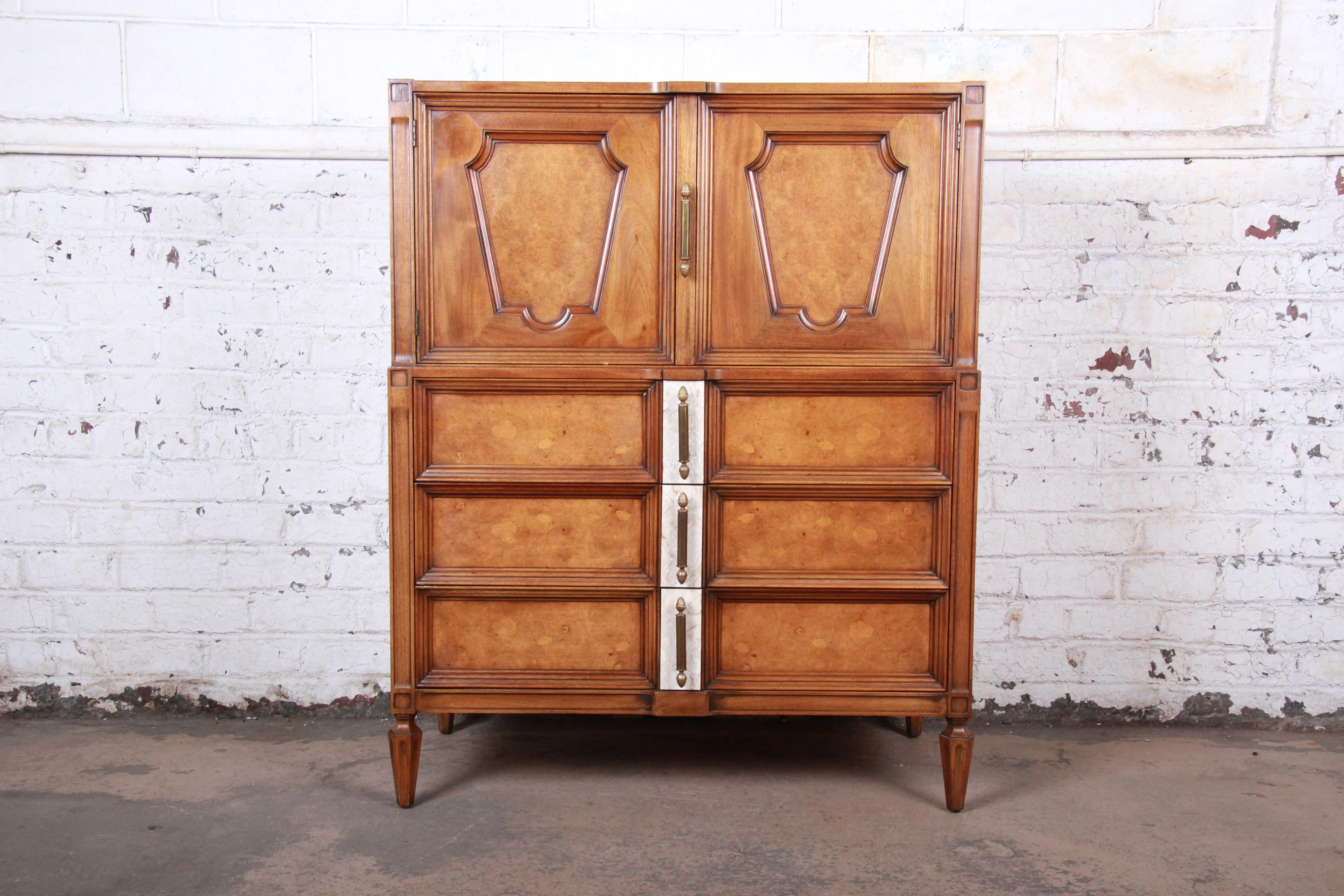 A gorgeous Mid-Century Modern Hollywood Regency gentleman's chest from the 