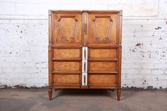 Romweber Midcentury Hollywood Regency Burl Wood Gentleman's Chest