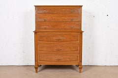 Romweber Mid-Century Hollywood Regency Walnut and Burl Wood Highboy Dresser