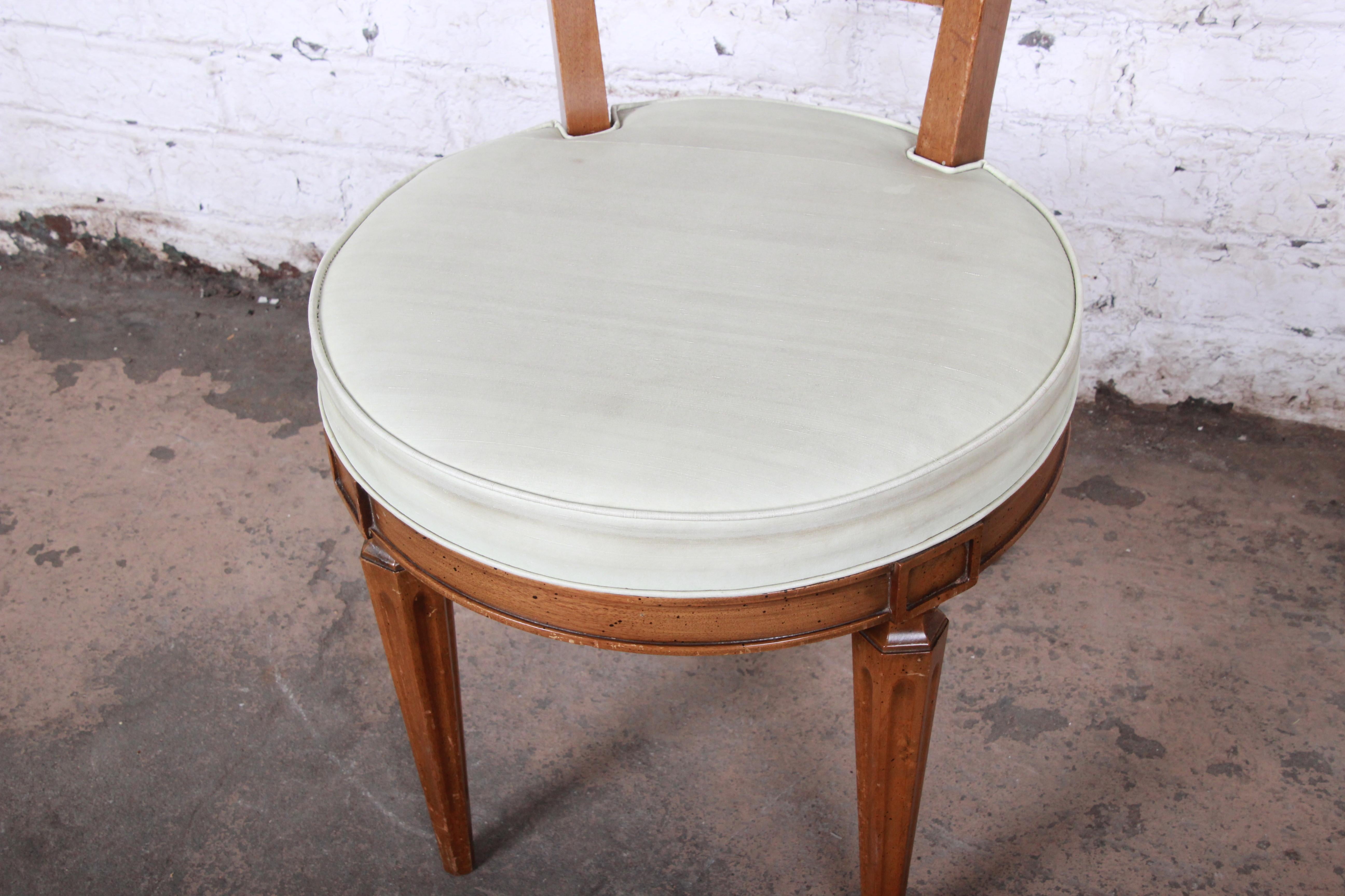 Romweber Mid-Century Modern Cherry and Burl Wood Dining Chairs, Set of Six 5