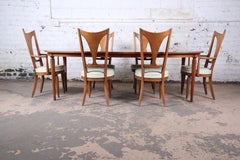 Romweber Mid-Century Modern Cherry and Burl Wood Dining Set, 1960s