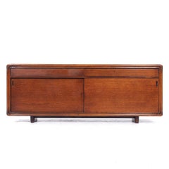 Romweber Mid Century Travertine and Oak Credenza