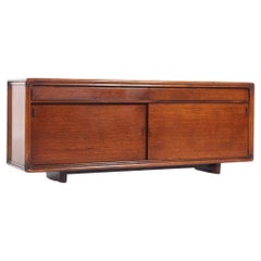 Romweber Mid Century Travertine and Oak Credenza