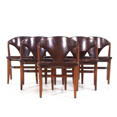 Romweber Mid Century Walnut Dining Chairs - Set of 6
