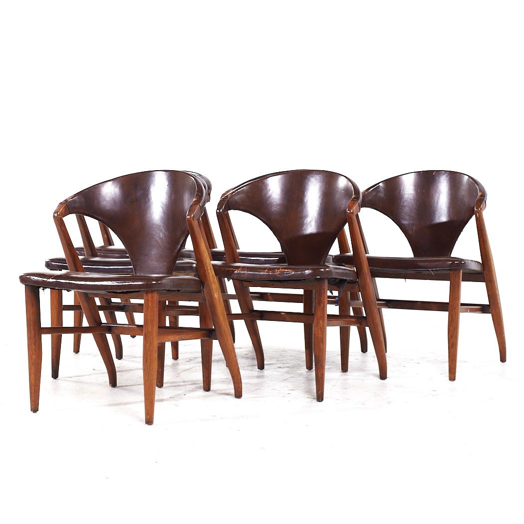 Mid-Century moderno Sedie da pranzo Romweber in legno di noce del Medioevo - Set di 6 in vendita