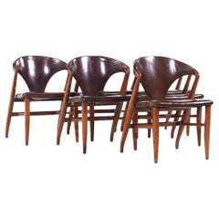 Romweber Mid Century Nussbaum Esszimmerstühle - Satz von 6