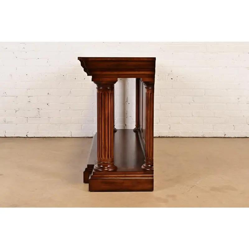 Romweber Neoklassische griechisch-römische Säule Form geschnitzt Mahagoni Konsolentisch im Angebot 5