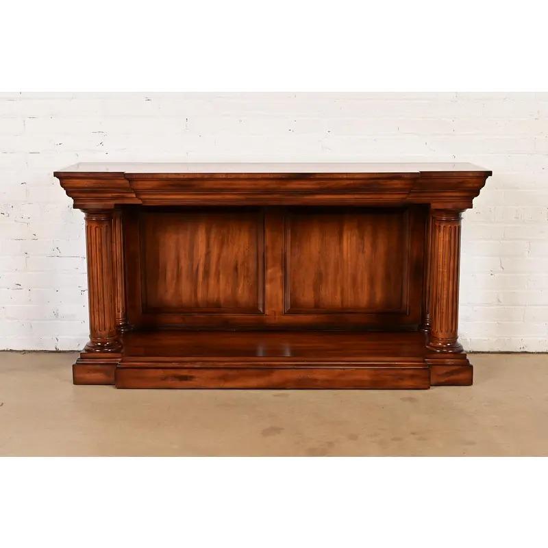 Romweber Neoklassische griechisch-römische Säule Form geschnitzt Mahagoni Konsolentisch (amerikanisch) im Angebot