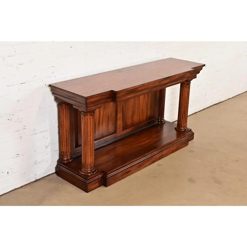 Romweber Neoklassische griechisch-römische Säule Form geschnitzt Mahagoni Konsolentisch (20. Jahrhundert) im Angebot