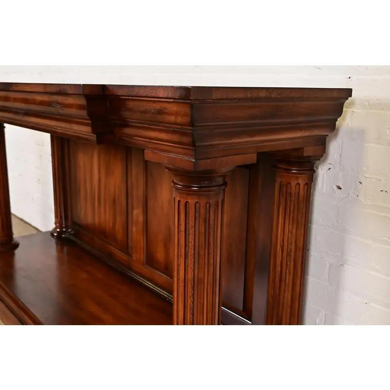 Romweber Neoklassische griechisch-römische Säule Form geschnitzt Mahagoni Konsolentisch im Angebot 2