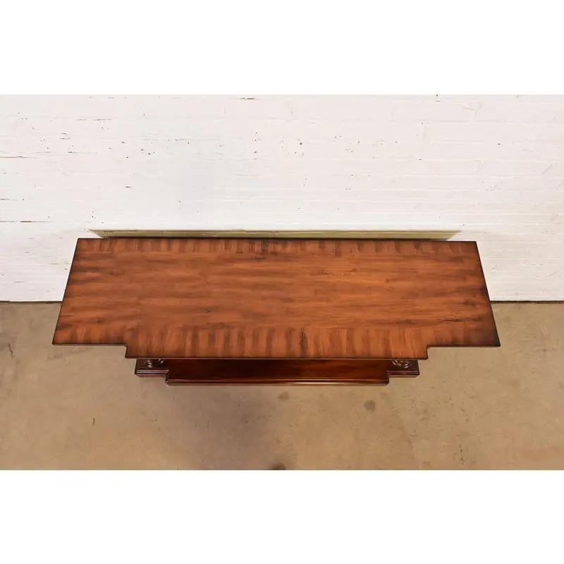 Romweber Neoklassische griechisch-römische Säule Form geschnitzt Mahagoni Konsolentisch im Angebot 4