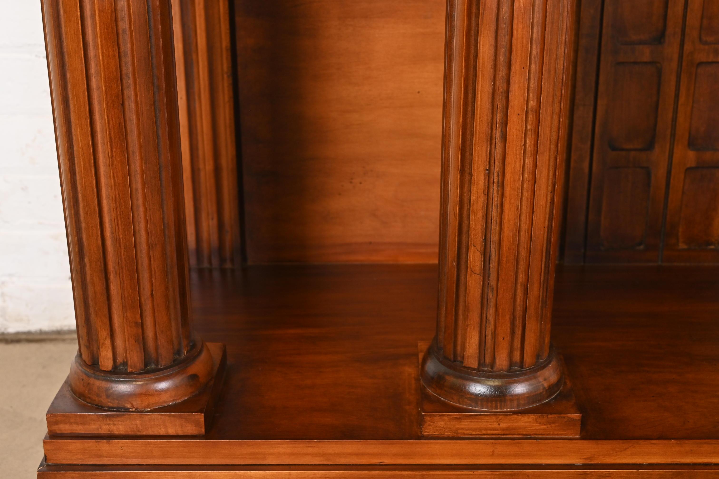 Romweber Neoclassical Pantheon Form Carved Walnut and Burl Wood Sideboard For Sale 2
