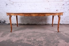 Romweber Ornate Burl Wood French Carved Extension Dining Table
