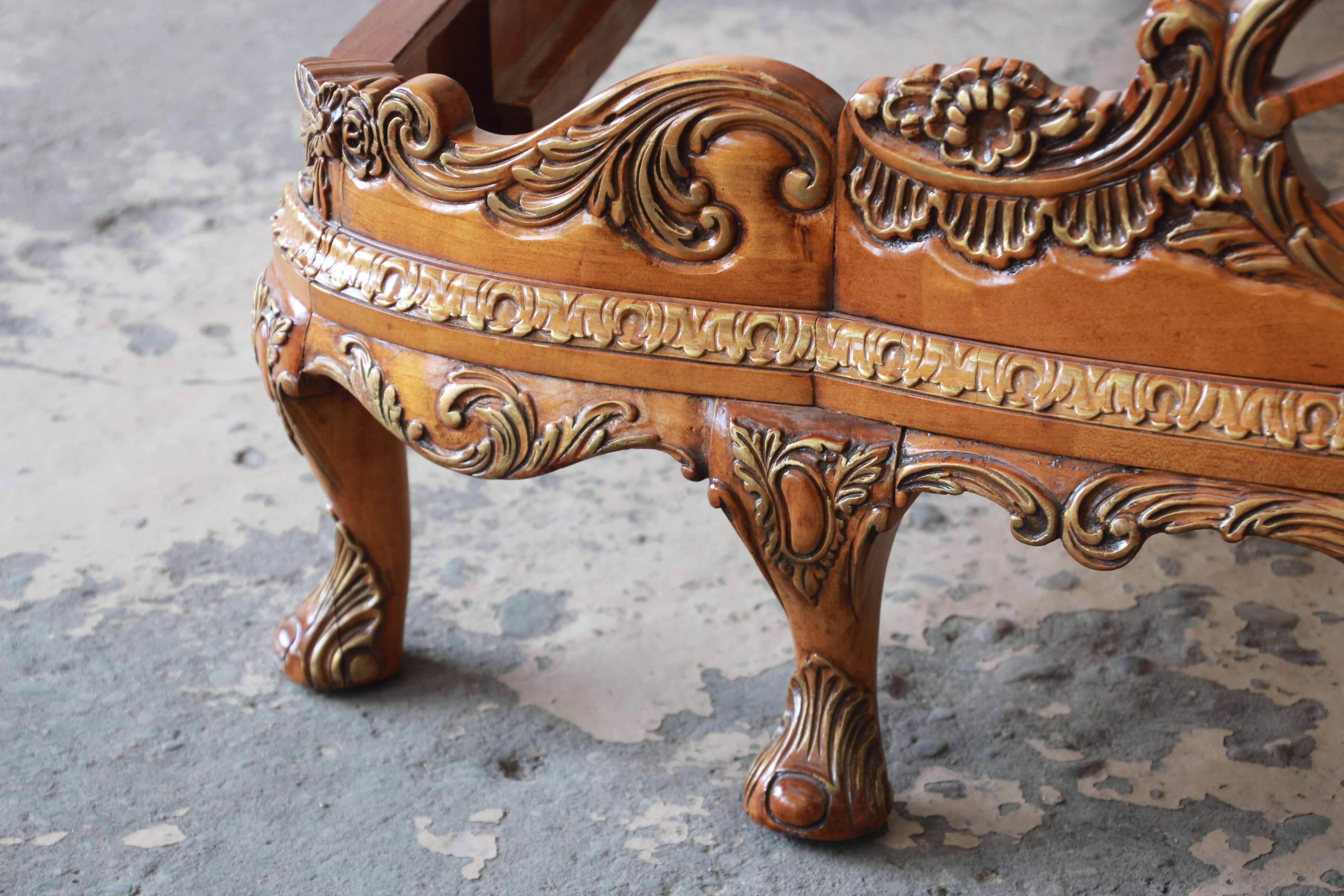 Romweber Ornate French Louis XV Burled Maple Full Size Bed, 1920s 6